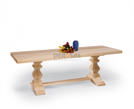 Tavolo balaustra in legno massiccio